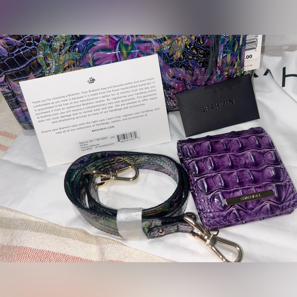 Colorful Women's Handbag with Purple Accents - Picture 4 of 12